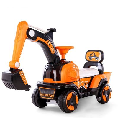 Excavadora elétrica para crianças Viajar de carro com luzes e música Brinquedos de excavadora para crianças