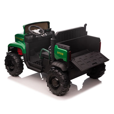 Criança 12V de condução elétrica em um trator de carro com balde traseiro Faixa etária de 2 a 4 anos VERDE NEGRO