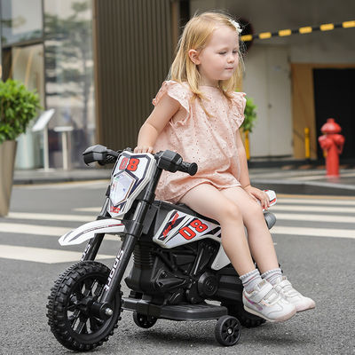 Crianças de plástico montam carro moto elétrica com música vermelho azul branco para crianças