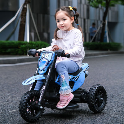 Crianças de plástico montam carro moto elétrica com música vermelho azul branco para crianças