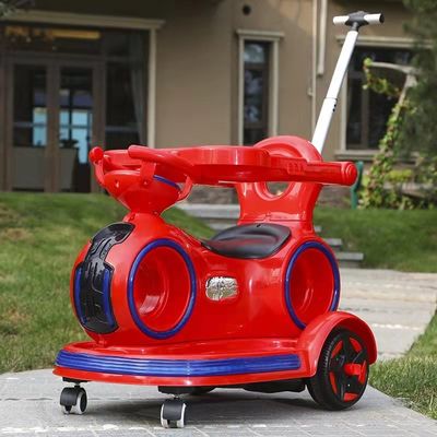 Carros elétricos para crianças com alça retrátil e luzes coloridas