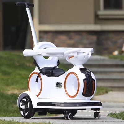 Carros elétricos para crianças com alça retrátil e luzes coloridas