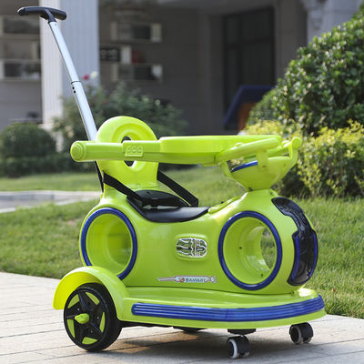 Carros elétricos para crianças com alça retrátil e luzes coloridas