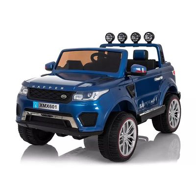 Controle remoto 12V motor quatro rodas bateria operada crianças andar de carro para crianças azul