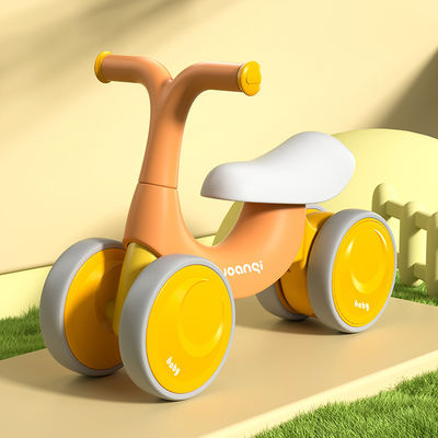 Carro de Balanço Baby Walker de Plástico Laranja com Patinagem de Roller Silenciosa e Design Verde