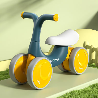 Carro de Balanço Baby Walker de Plástico Laranja com Patinagem de Roller Silenciosa e Design Verde