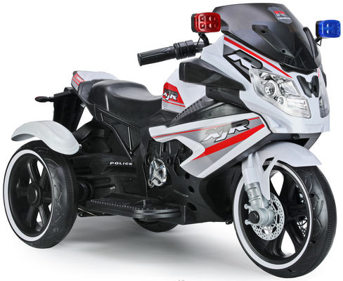 Três rodas elétricas de motocicleta fora de estrada para crianças em vermelho/branco/prateado/preto