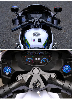 Três rodas elétricas de motocicleta fora de estrada para crianças em vermelho/branco/prateado/preto