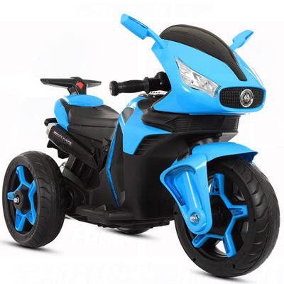 Ride On Toy Bateria infantil Motocicleta de três rodas Brinquedo eletrônico Vermelho/Branco/Azul