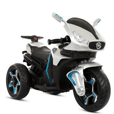 Ride On Toy Bateria infantil Motocicleta de três rodas Brinquedo eletrônico Vermelho/Branco/Azul