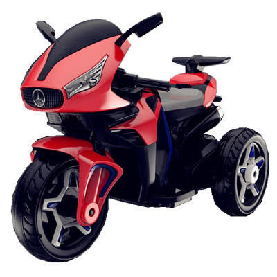 Ride On Toy Bateria infantil Motocicleta de três rodas Brinquedo eletrônico Vermelho/Branco/Azul