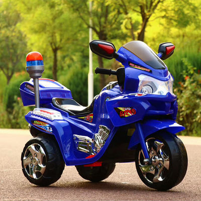 Big Seat Motocicleta elétrica infantil com lâmpada de música Bicicleta policial estilo clássico