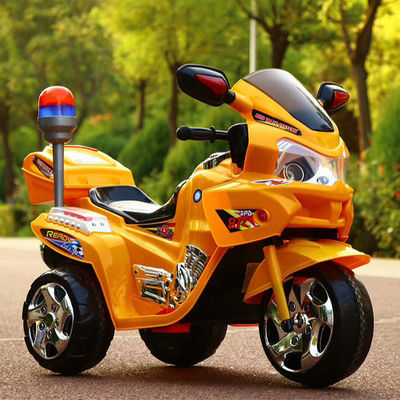 Big Seat Motocicleta elétrica infantil com lâmpada de música Bicicleta policial estilo clássico
