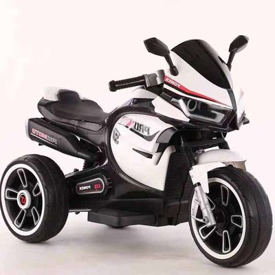 Triciclo de motocicleta elétrica para crianças brancas com luz colorida e motor 380 * 2