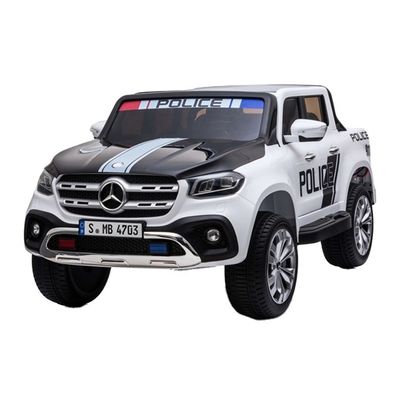 Carro de polícia licenciado 12V Carro de carregamento de crianças com controle remoto 2.4G Carro real de dois lugares
