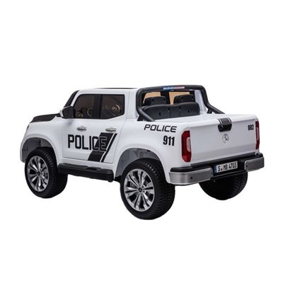 Carro de polícia licenciado 12V Carro de carregamento de crianças com controle remoto 2.4G Carro real de dois lugares