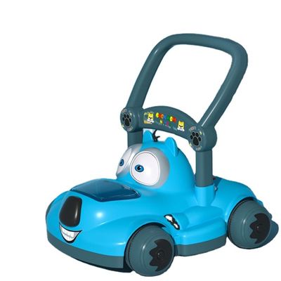 Crianças de plástico montam em carros com cobertura sem motor