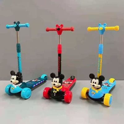 Carrinho de bicicleta de plástico para crianças com música e função de dobragem