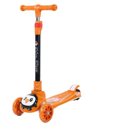 3 rodas de PU LED Baby Kick Scooter venda para crianças Função de música Iluminação Um clique dobrável