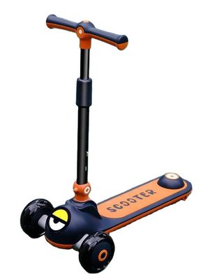 Assento de couro suave 3 rodas passeio em scooter carro para crianças um botão dobrável Neutro de gênero