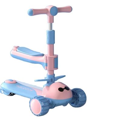 3 Wheel Ride On Folding Big Wheel Scooter Carro para Crianças Amarelo Rosa Azul Neutro em Gênero