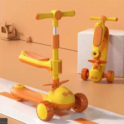 3 Wheel Ride On Folding Big Wheel Scooter Carro para Crianças Amarelo Rosa Azul Neutro em Gênero
