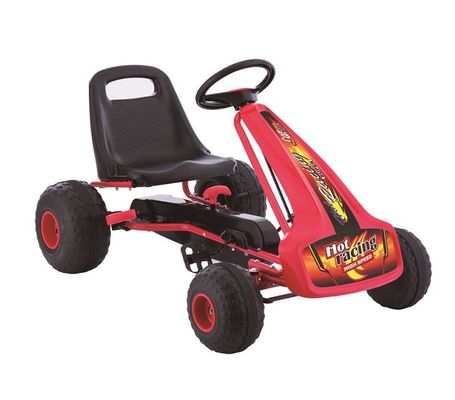 Pedal vermelho de assento único Go-Karting para crianças de 7 anos de idade Roda de plástico e carro de passeio