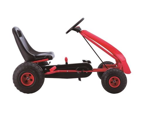 Pedal vermelho de assento único Go-Karting para crianças de 7 anos de idade Roda de plástico e carro de passeio