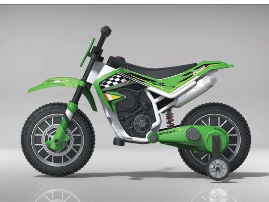 Carro de moto elétrico de 12 V para crianças com música e material plástico de roda auxiliar