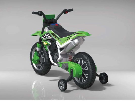 Carro de moto elétrico de 12 V para crianças com música e material plástico de roda auxiliar