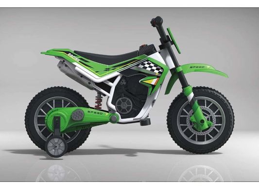 Carro de moto elétrico de 12 V para crianças com música e material plástico de roda auxiliar
