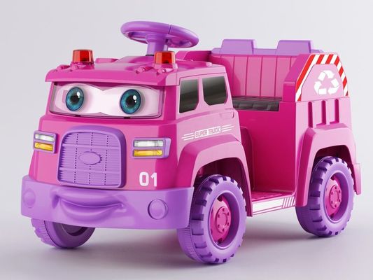 Sortes de lixo e efeitos sonoros Olhos rotativos de desenhos animados Passeio em carro elétrico para crianças Feito de material PP