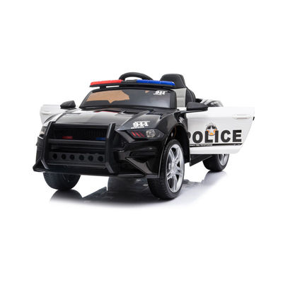 Carro de Polícia Elétrico de 12 V para Crianças Faixa Etária 2-4 Anos Com Luz de Aviso de Controle Remoto e Megafone 2023