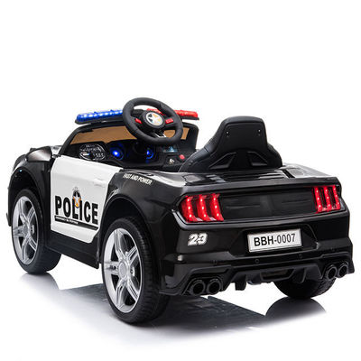 Carro de Polícia Elétrico de 12 V para Crianças Faixa Etária 2-4 Anos Com Luz de Aviso de Controle Remoto e Megafone 2023