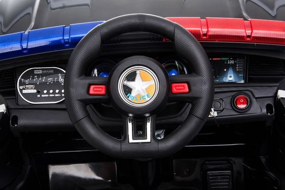 Viagem por controle remoto em carro de polícia elétrico de 12 V para crianças e faixa etária de 2 a 4 anos 2023