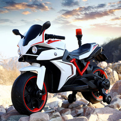 Um toque de arranque 12V Elétrico Ride On Car Kids Polícia Brinquedos de motocicleta com luzes da polícia