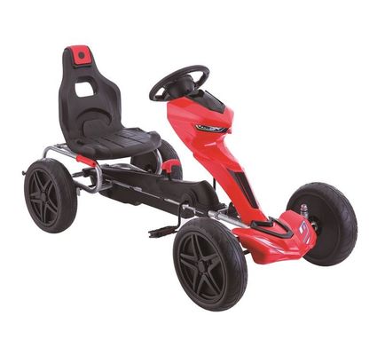 Crianças montam carro Go-Kart Pedal com embreagem e freio feito de plástico vermelho