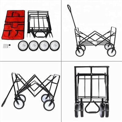 Tubos de aço 25*10*0.7CM Carrinho de praia portátil para jardim ao ar livre